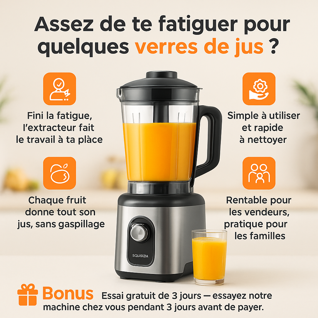 Préparez 3 fois plus de jus, gagnez 3 fois plus d’argent !